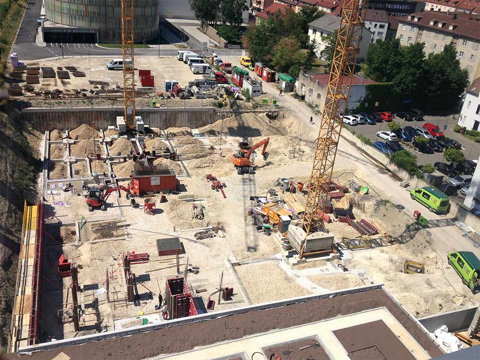 Bauphase beim Kunstpark in Neu-Ulm