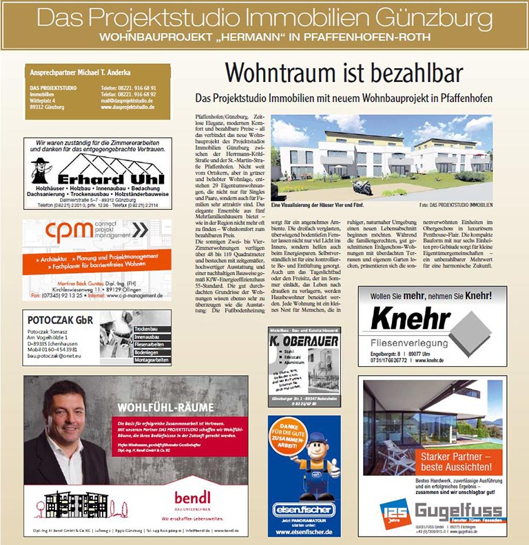 Wohnbauprojekt Hermann in Pfaffenhofen Roth Bauunternehmen-bendl_Masonry