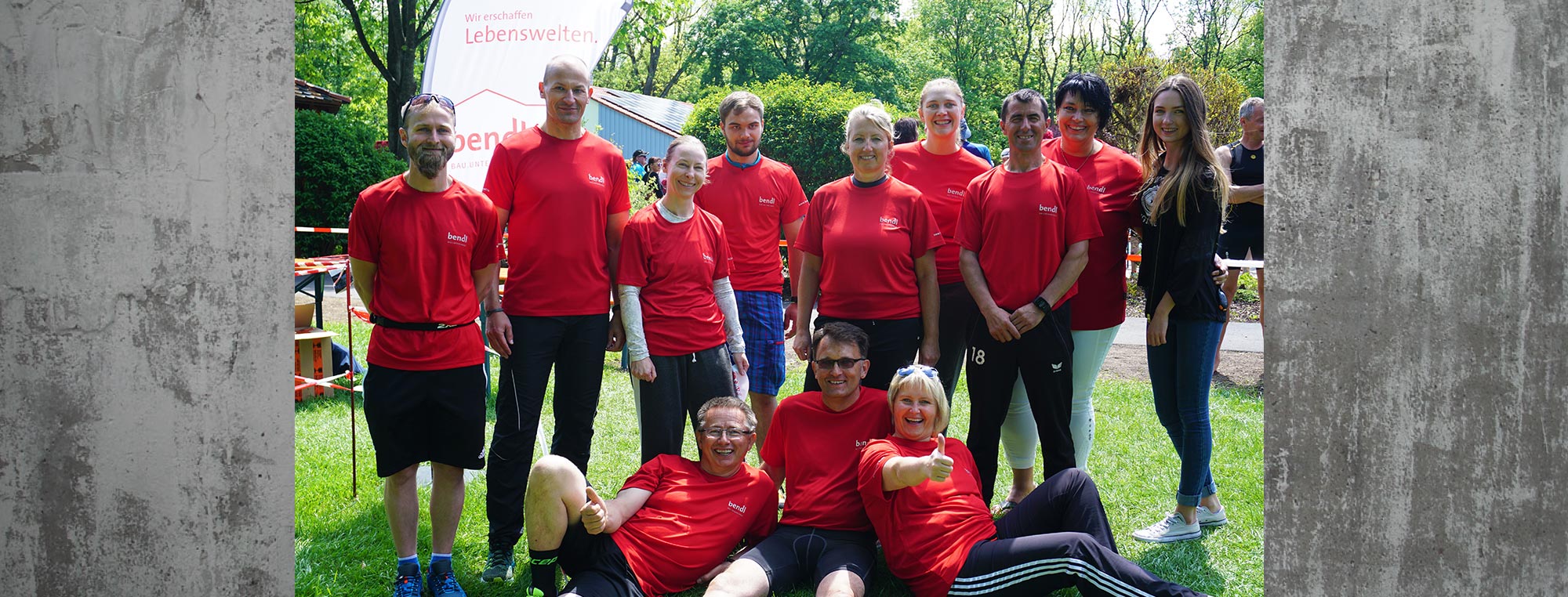 Die drei Teams vom Bauunternehmen bendl beim 3. Günzburger alkoholfrei Cross-Triathlon