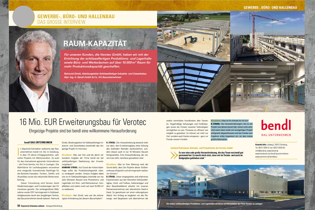 Exklusivinterview 16 Mio. EUR Erweiterungsbau für Verotec