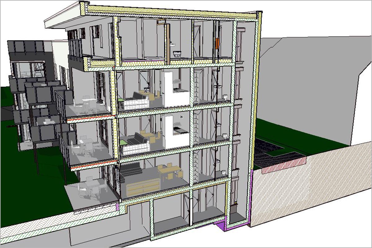 Der 3D-Schnitt aus Archicad dient der detaillierten Planung von Bauobjekten.