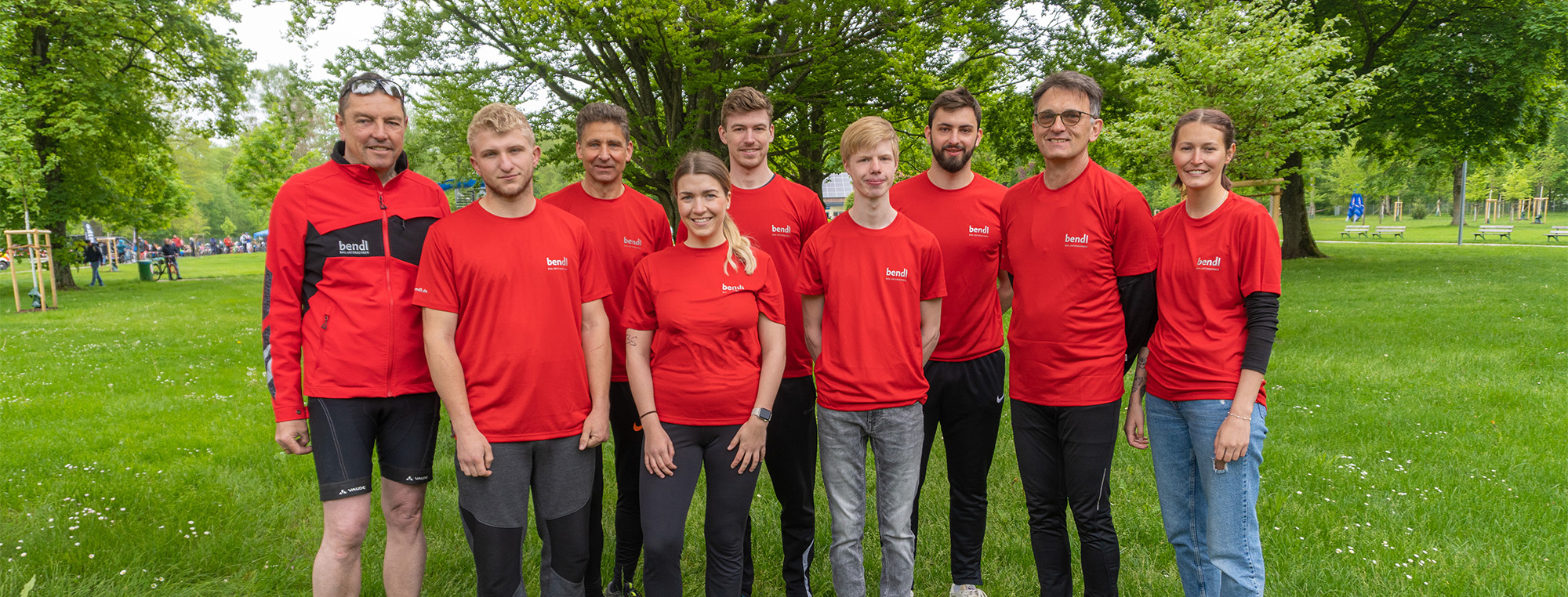 Das bendl-Laufteam v.l.: Stefan Wiedemann, Raphael Findler, Robert Oberlader, Madlen Nünke, Christoph Fauser, Jakob Zey, Laurin Oberlader, Joachim Krämer, Juliana Burghart