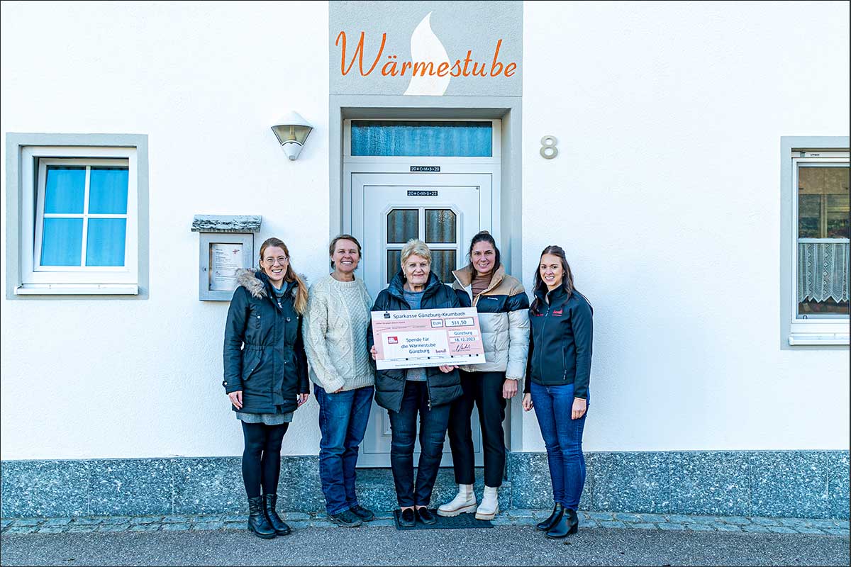 bendl-Mitarbeiter spenden für die Wärmestube in Günzburg.