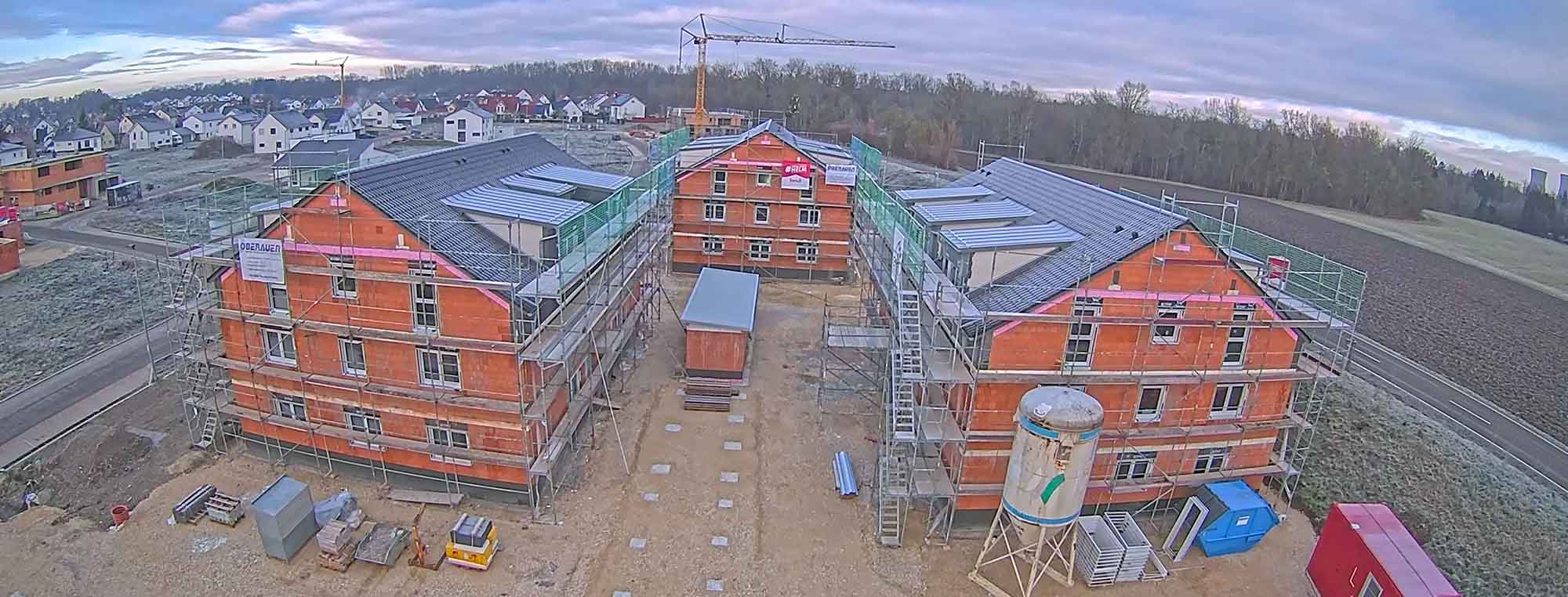 Schlüsselfertige Wohnanlage mit drei Mehrfamilienhäusern in Offingen.