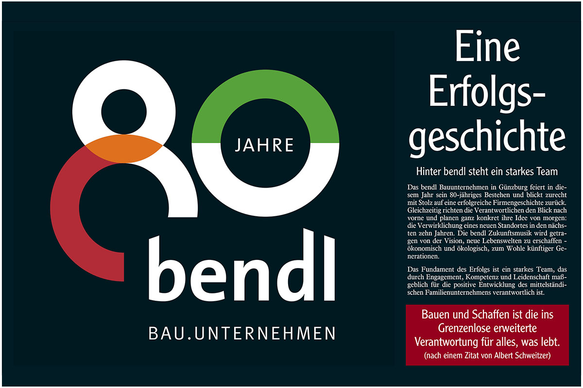 80 Jahre bendl im Günzburger Extra.